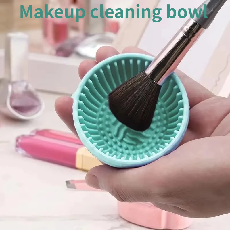 Beauty Makeup Sponge - Soft Silicone Makeup Brush Cleaner Bowl