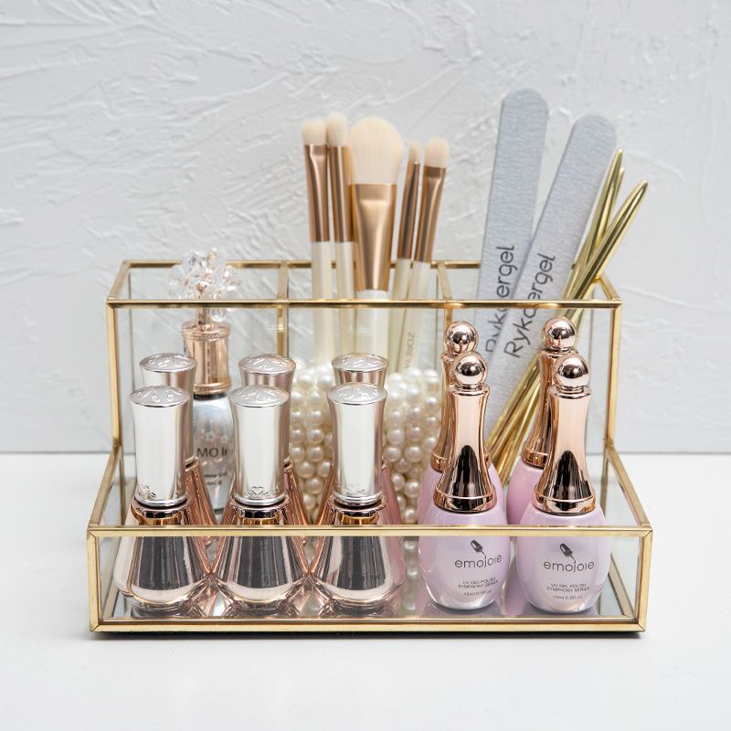 Beauty Makeup Lipstick - Clear Glass Makeup Organizer Cosmetic Organizer