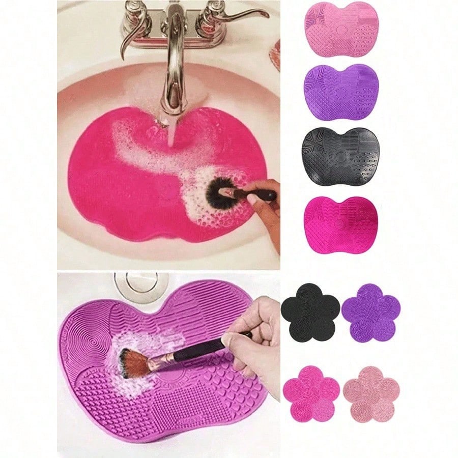 Beauty Makeup Brushes - 1pc Silicone Apple Scrub Pad With