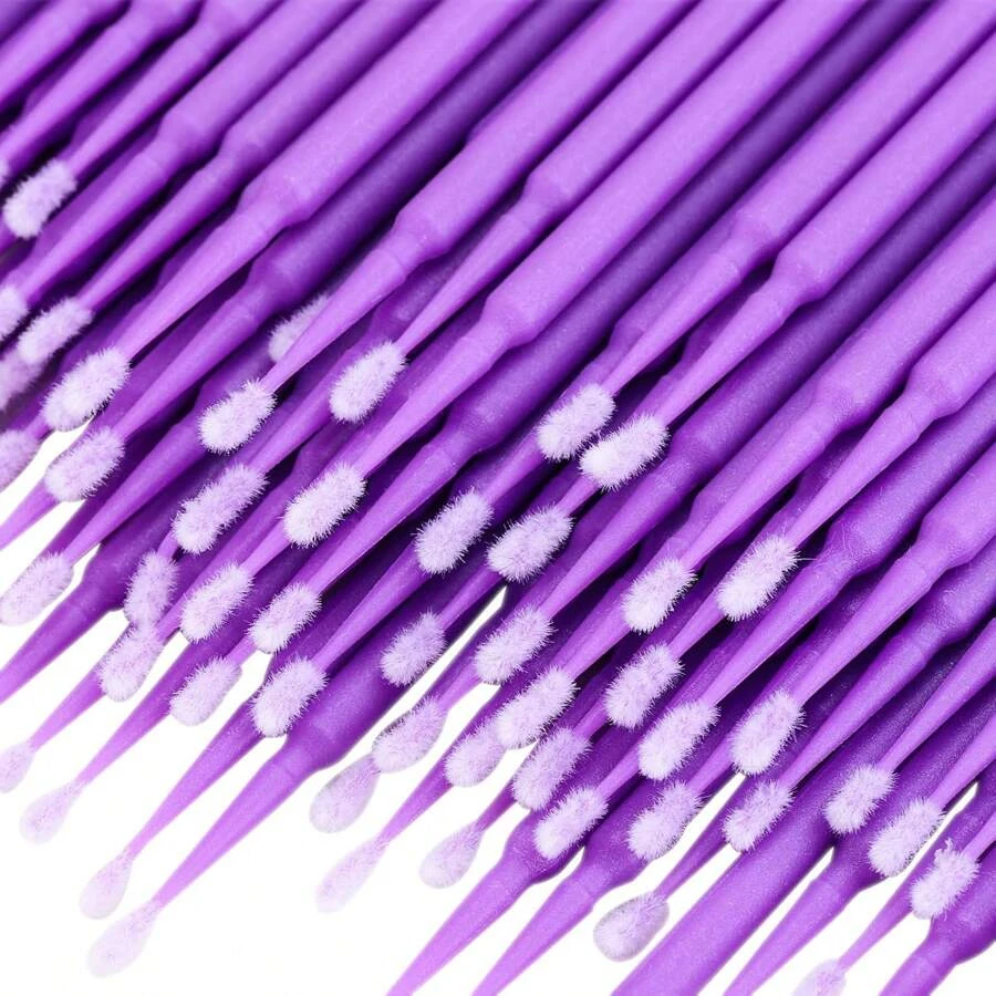 Beauty Makeup Lipstick - 100pcs Micro Eyelash Applicators Brushes Disposable