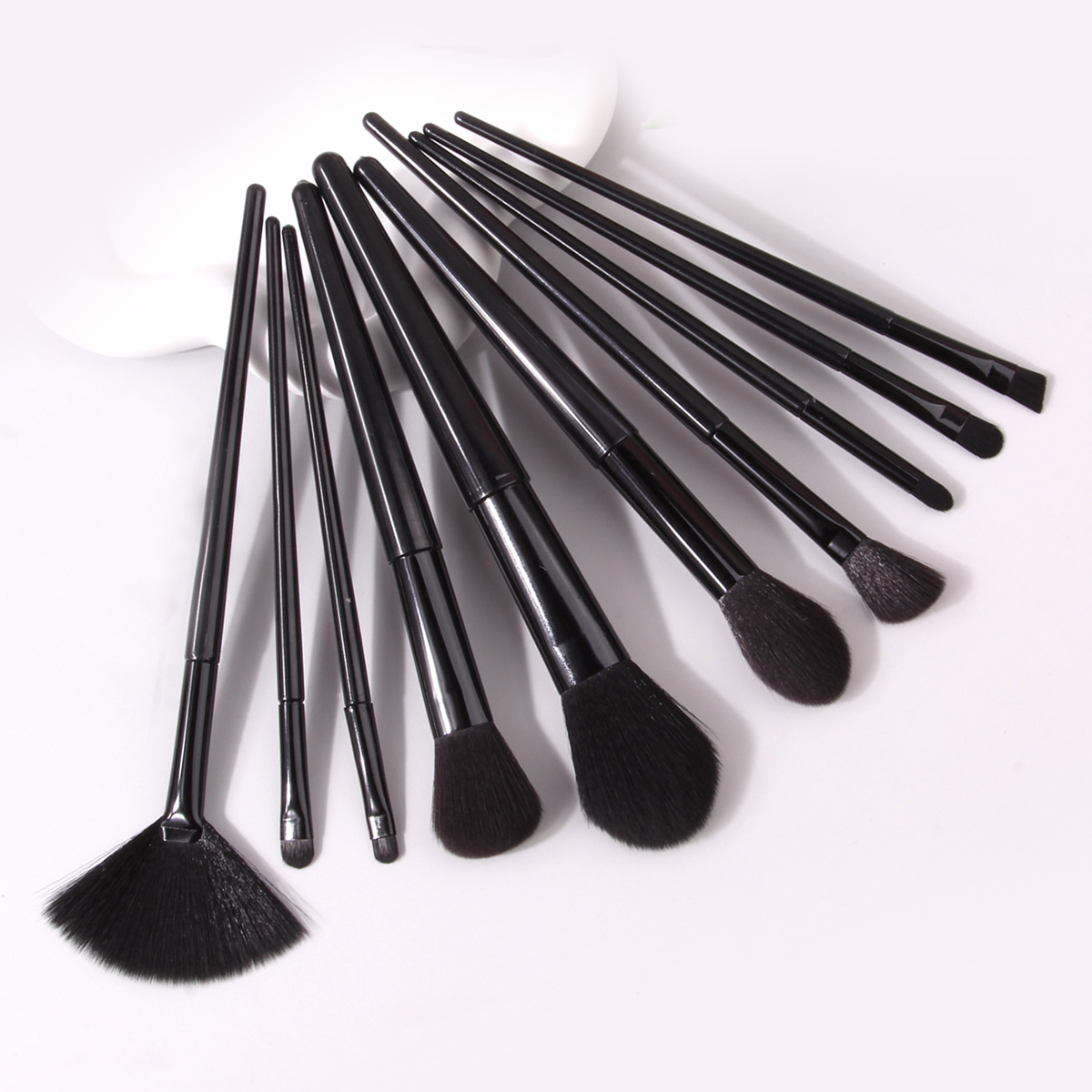 Beauty Makeup Eyeshadow - High-quality 10-piece soft bristle black makeup