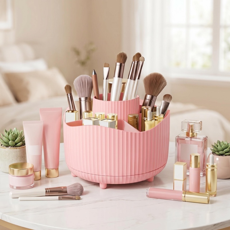 Beauty Makeup Lipstick - 360° Rotating Makeup Tool Storage Box