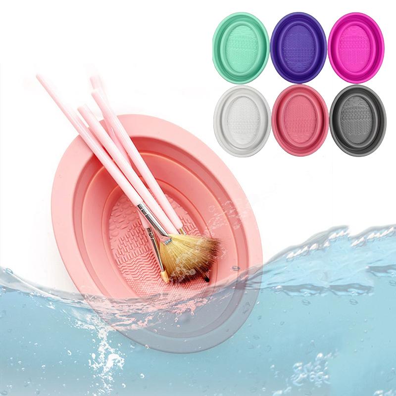 Beauty Makeup Sponge - Soft Silicone Makeup Brush Cleaner Folding