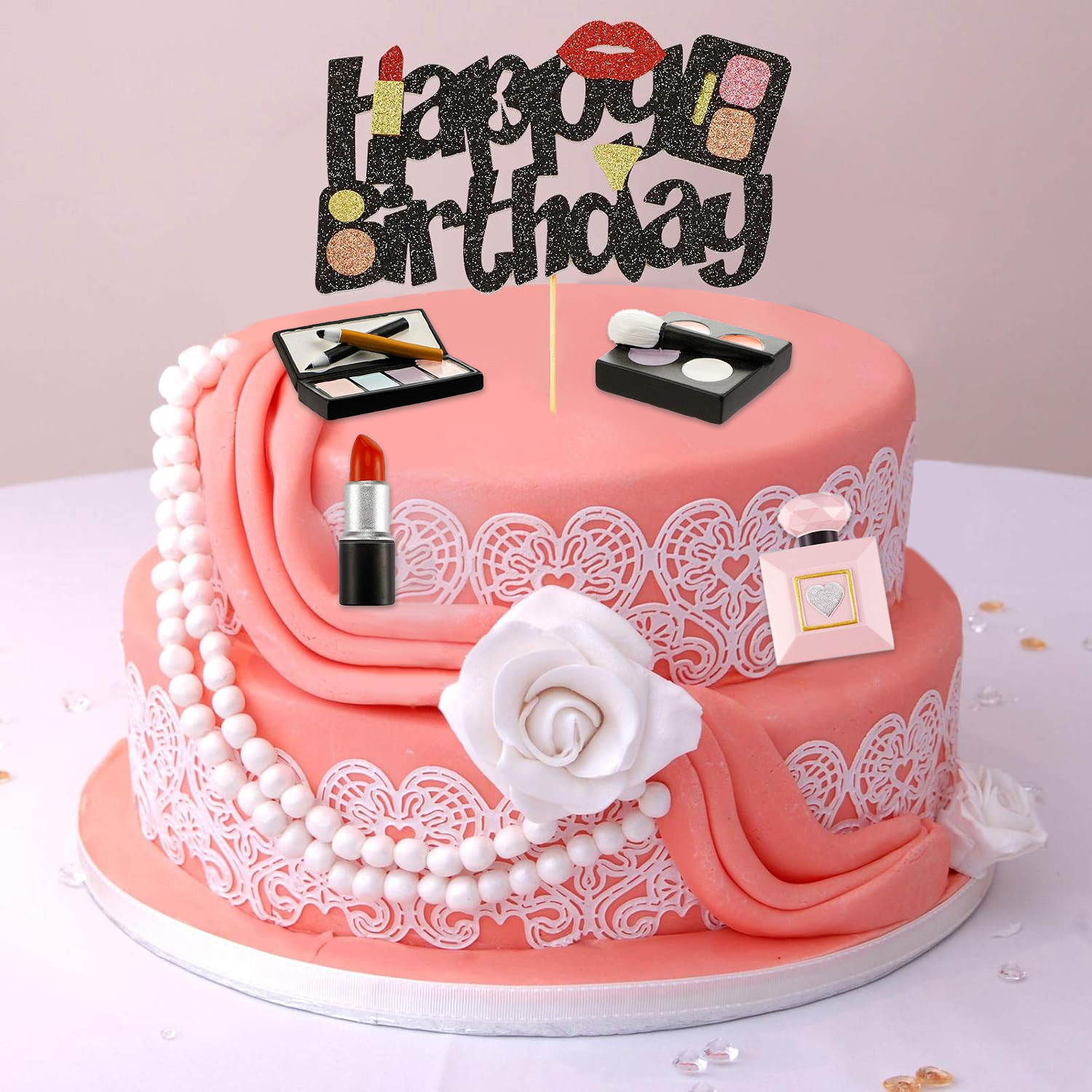 Makeup Themed Cake Toppers Res - Beauty Makeup Lipstick ulasan dan harga