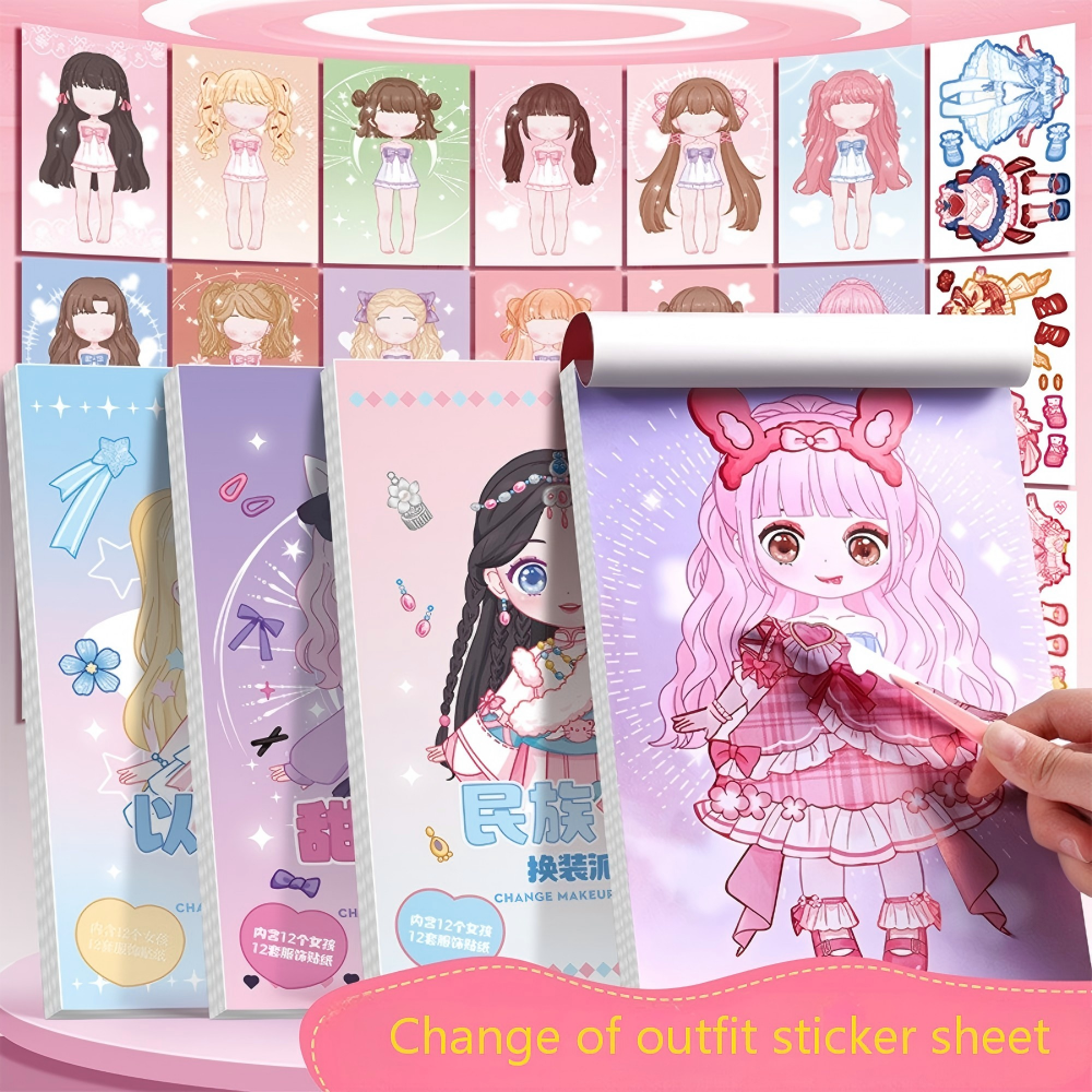 Super Cute Dress Up Stickers f - Beauty Makeup Kids ulasan dan harga