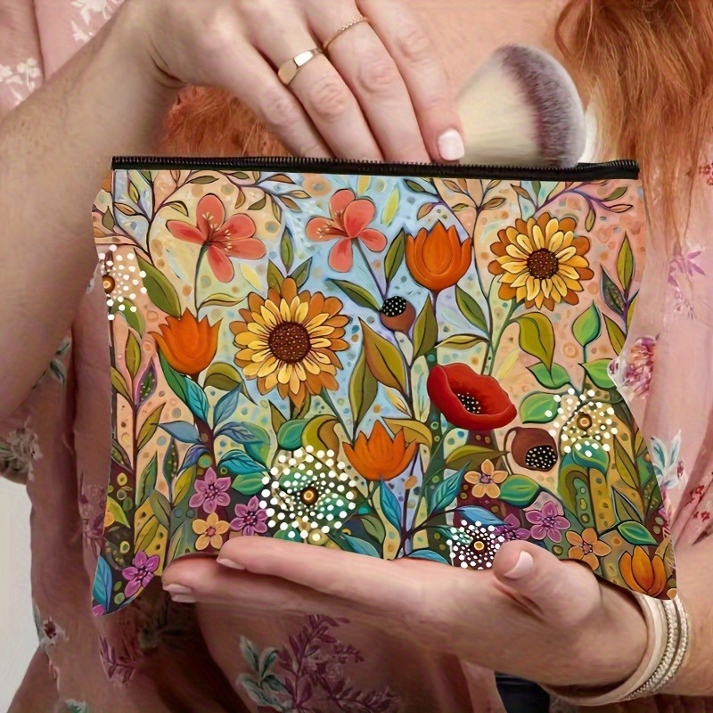 1PC  Floral Makeup Bag with a  - Beauty Makeup Women ulasan dan harga