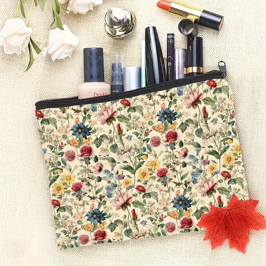1PC  Floral Makeup Bag with a  - Beauty Makeup Women ulasan dan harga