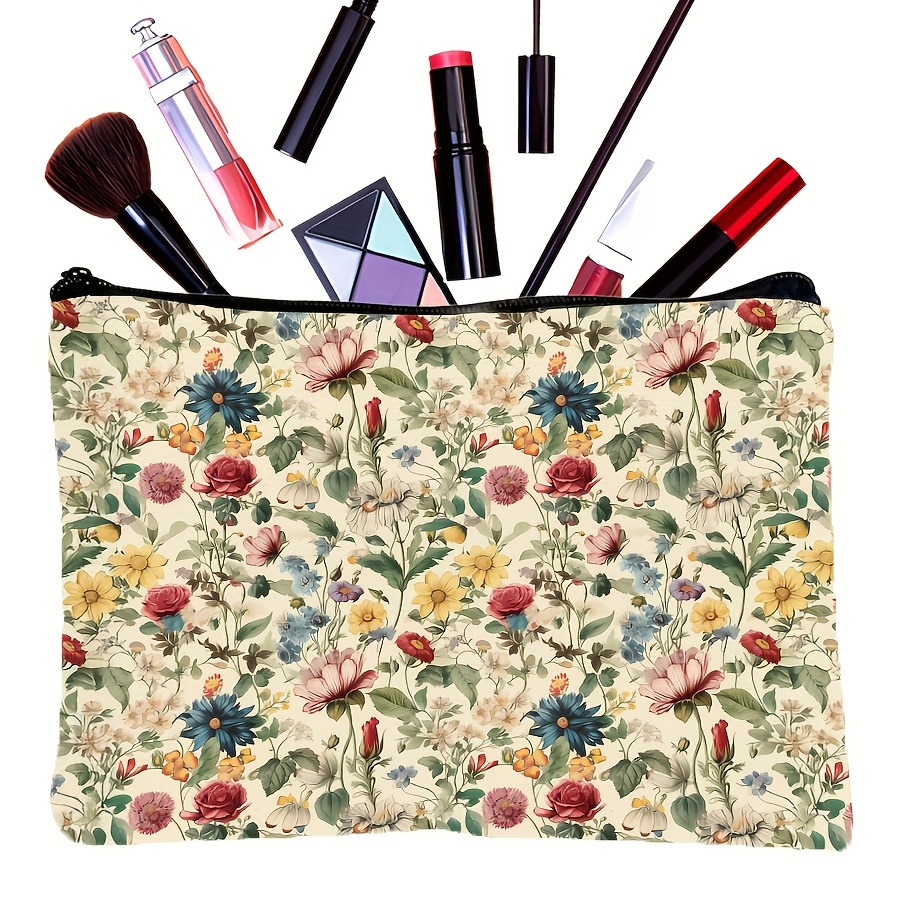 1PC  Floral Makeup Bag with a  - Beauty Makeup Women ulasan dan harga