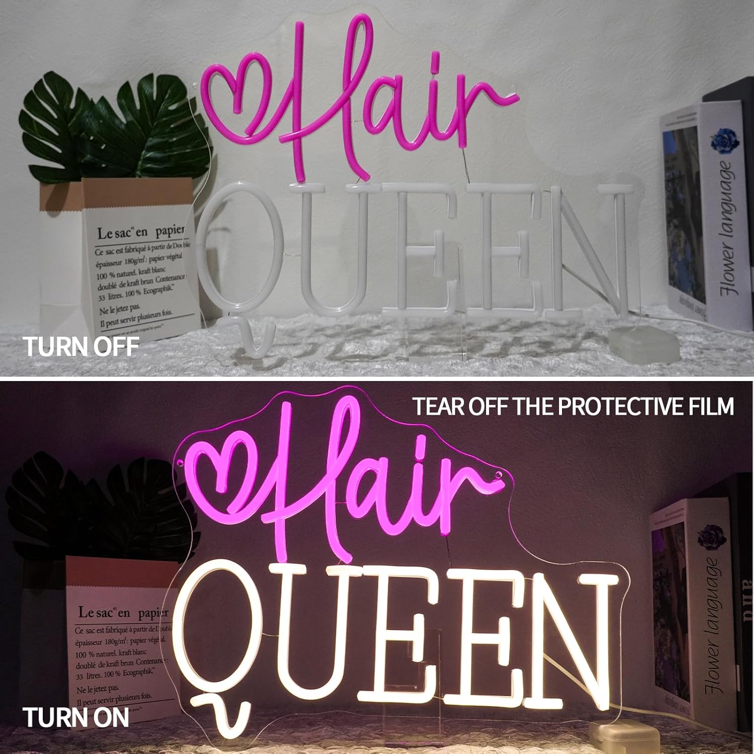 Hair Queen Neon Sign USB Power - Beauty Queen Makeup Studio ulasan dan harga