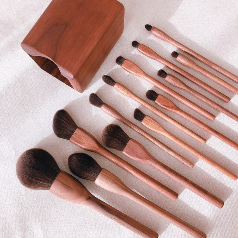 Wood Makeup Brushes Set Cosmet - Beauty Makeup Eyeshadow ulasan dan harga