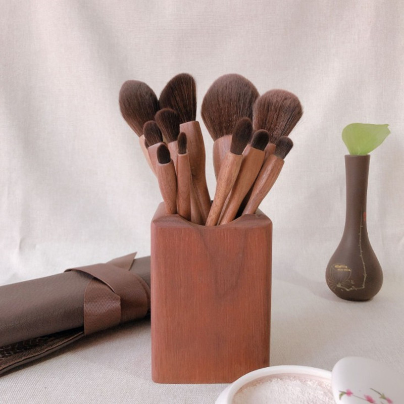 Wood Makeup Brushes Set Cosmet - Beauty Makeup Eyeshadow ulasan dan harga