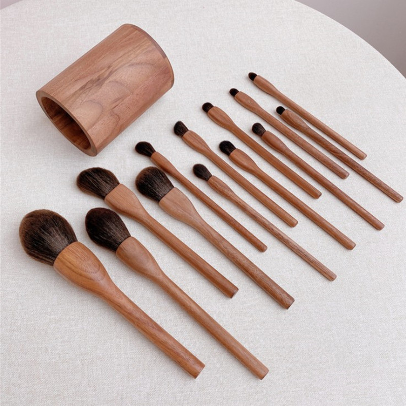 Wood Makeup Brushes Set Cosmet - Beauty Makeup Eyeshadow ulasan dan harga