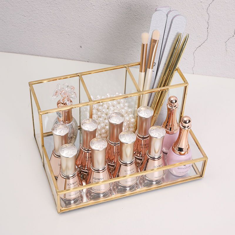 Clear Glass Makeup Organizer C - Beauty Makeup Lipstick ulasan dan harga