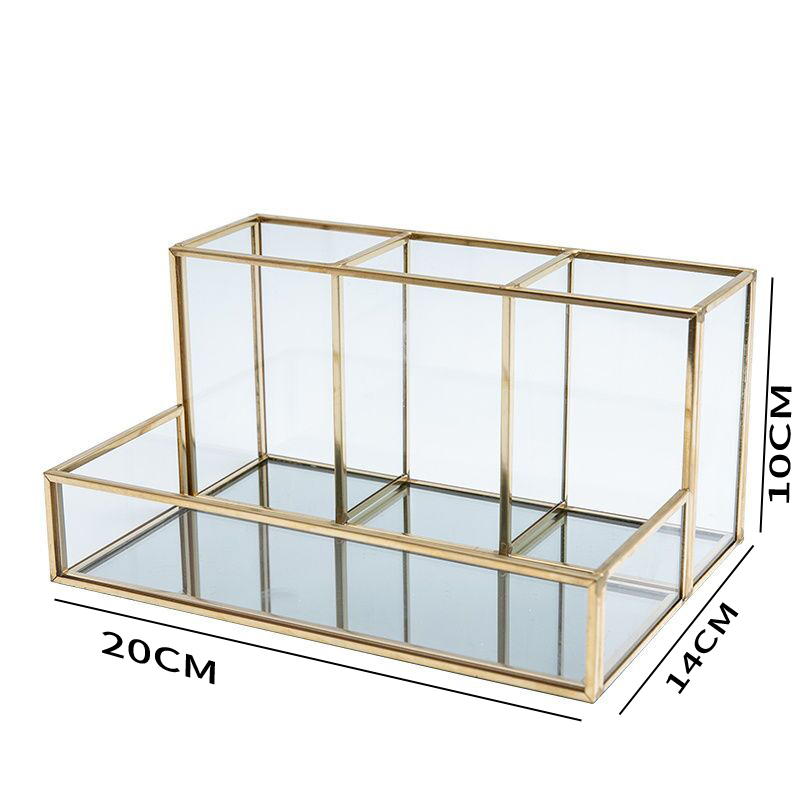Clear Glass Makeup Organizer C - Beauty Makeup Lipstick ulasan dan harga