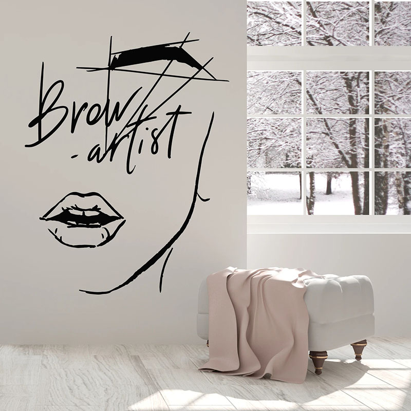 Abstract Girl Face Wall Decal  - Beauty Makeup Wallpaper ulasan dan harga