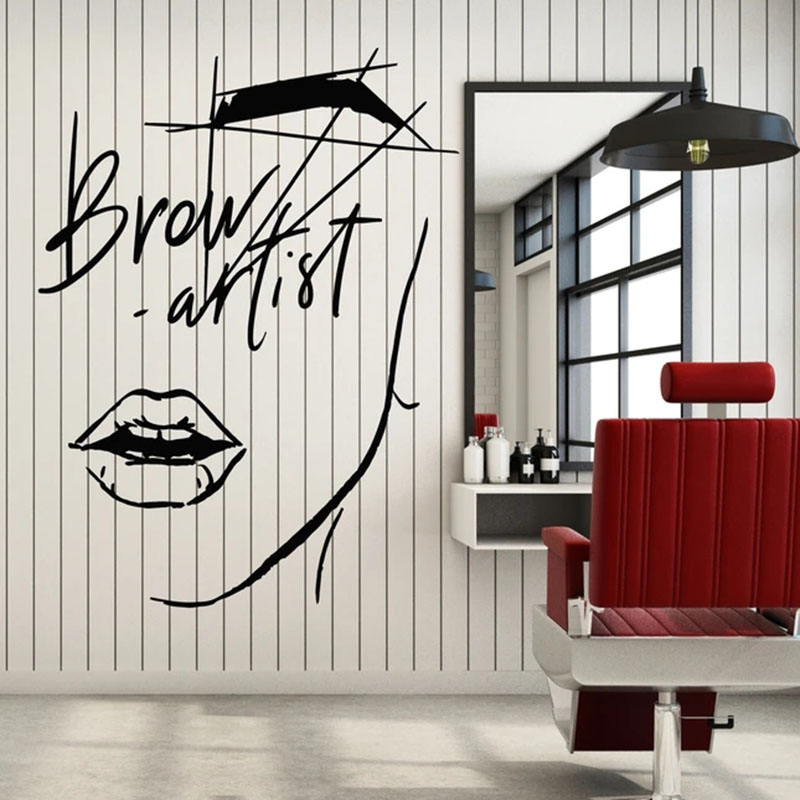 Abstract Girl Face Wall Decal  - Beauty Makeup Wallpaper ulasan dan harga