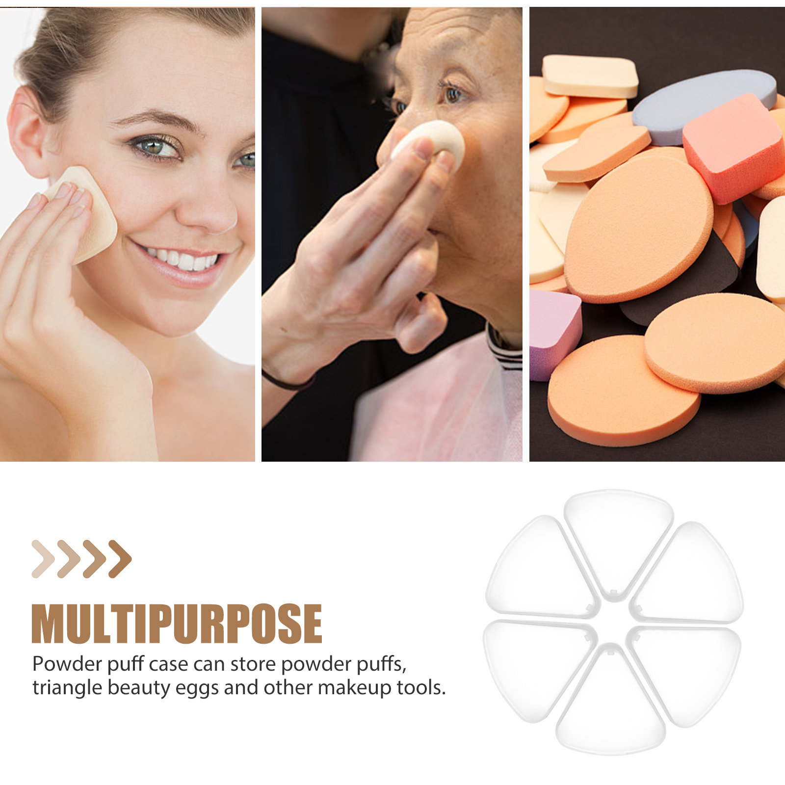 6Pcs Makeup Powder Puff Case T - Beauty Makeup Sponge ulasan dan harga