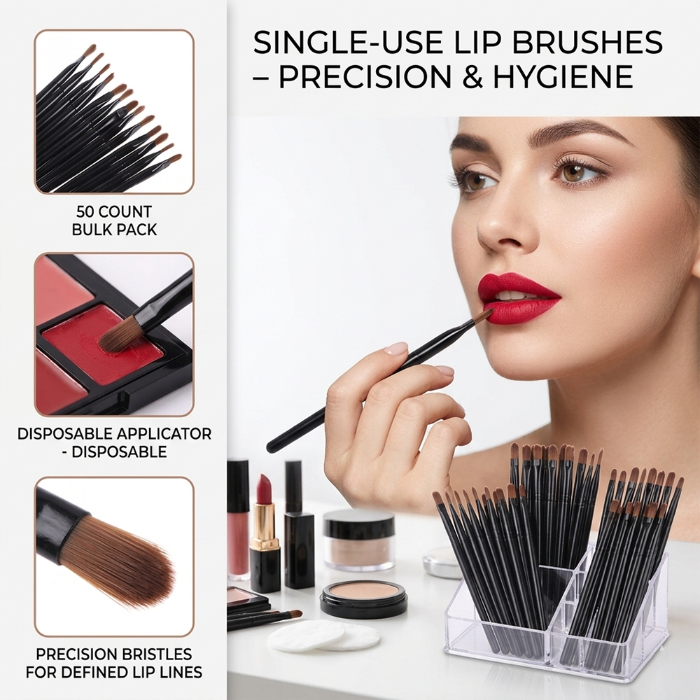 50/100pcs Disposable Lip Brush - Beauty Makeup Brushes ulasan dan harga