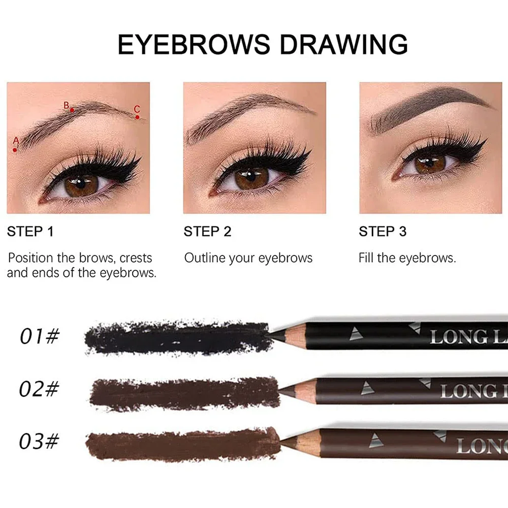 6/12Pcs Eye Brow Pencil Waterp - Eyebrow Pomade Pencil ulasan dan harga