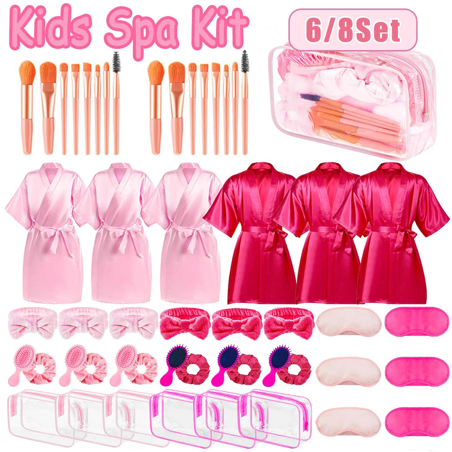 6-8Set Spa Party Robes for Gir - Beauty Makeup Kids ulasan dan harga