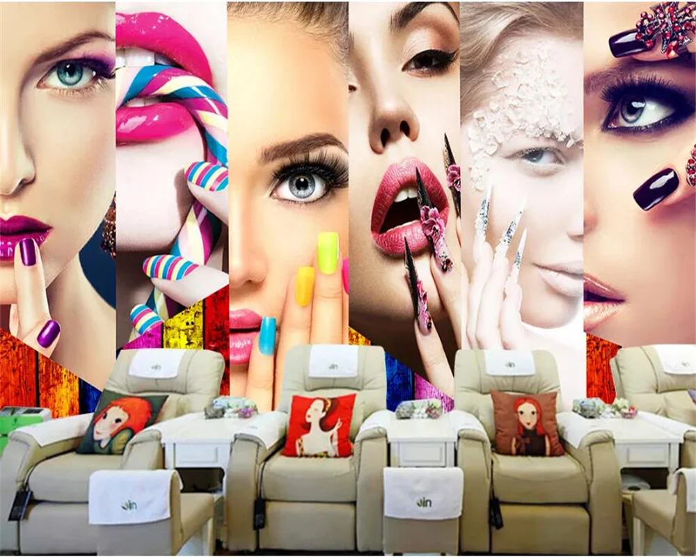 Custom wallpaper 3d mural retr - Beauty Makeup Wallpaper ulasan dan harga