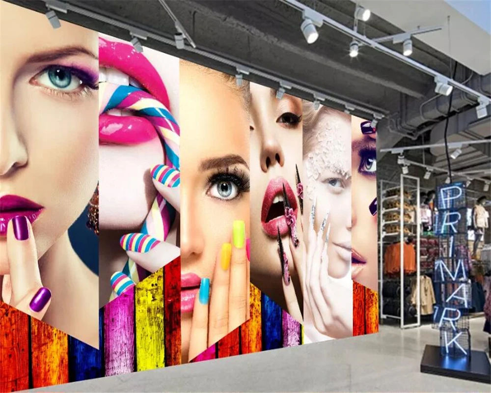 Custom wallpaper 3d mural retr - Beauty Makeup Wallpaper ulasan dan harga