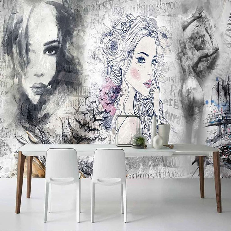 Custom 3D Mural Retro Fashion  - Beauty Makeup Wallpaper ulasan dan harga