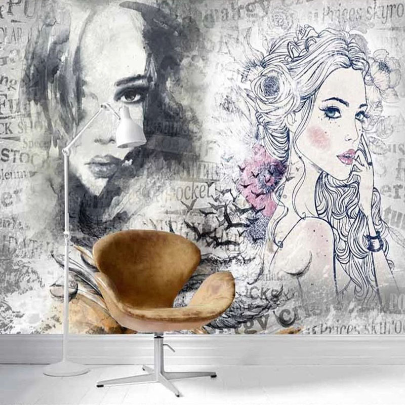 Custom 3D Mural Retro Fashion  - Beauty Makeup Wallpaper ulasan dan harga