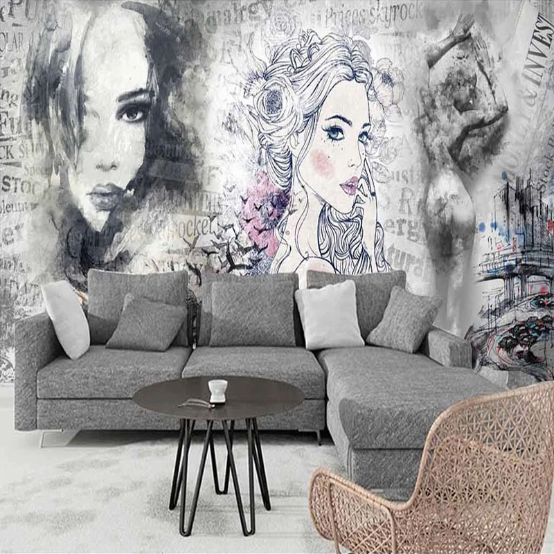 Custom 3D Mural Retro Fashion  - Beauty Makeup Wallpaper ulasan dan harga