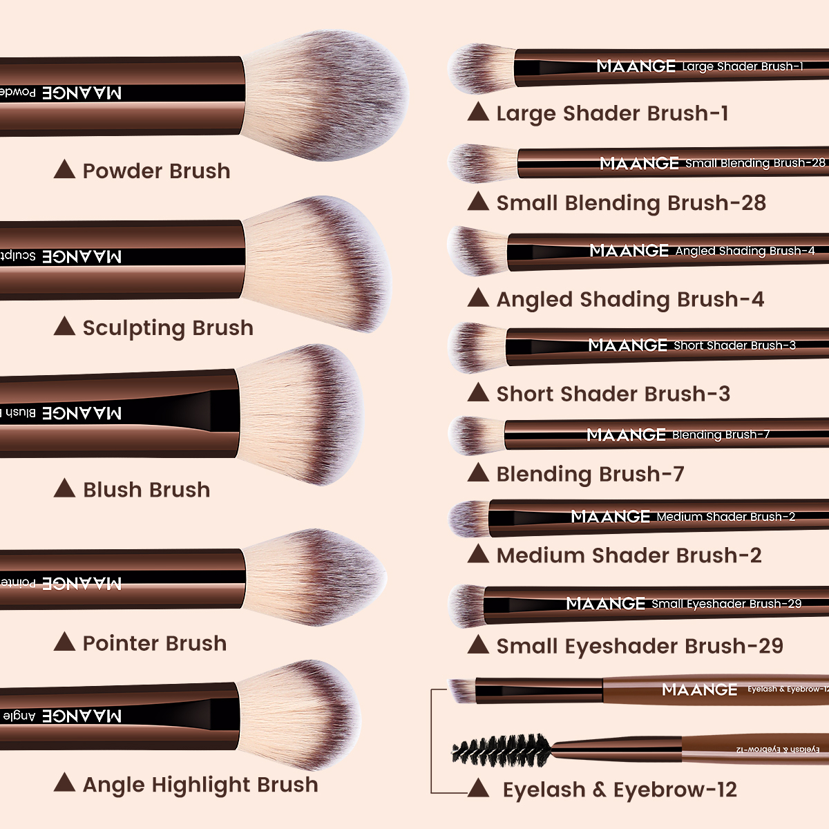 MAANGE 13pcs Makeup Brush Set  - Beauty Makeup Eyeshadow ulasan dan harga