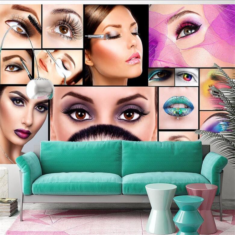 Custom photo wallpaper 3D mura - Beauty Makeup Wallpaper ulasan dan harga
