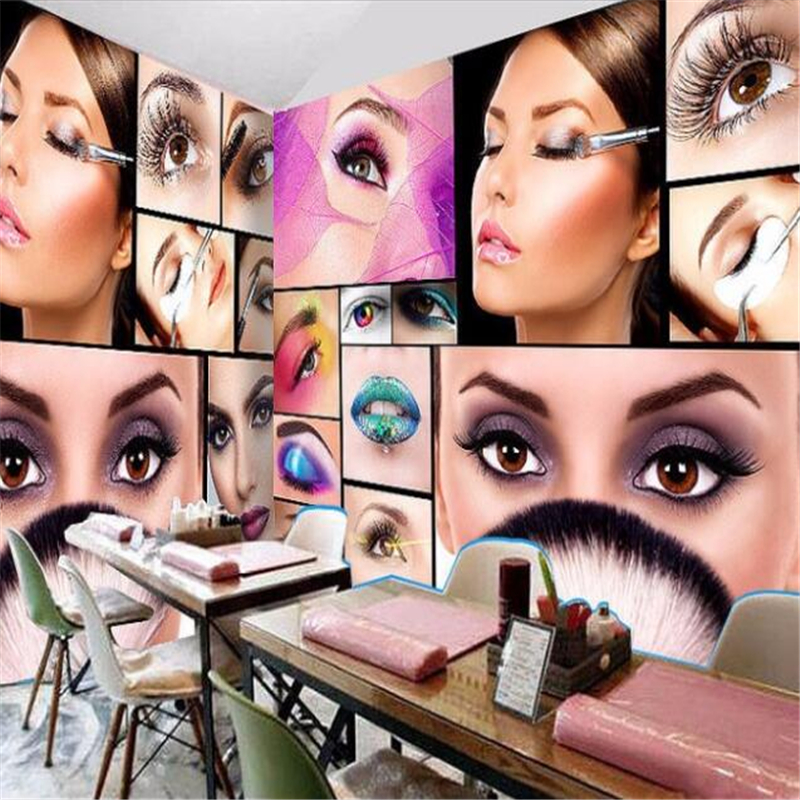 Custom photo wallpaper 3D mura - Beauty Makeup Wallpaper ulasan dan harga