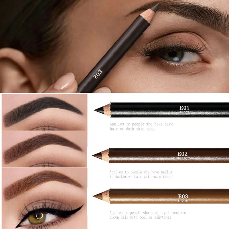 3 Colors Wooden Eyebrow Eyelin - Eyebrow Pomade Pencil ulasan dan harga