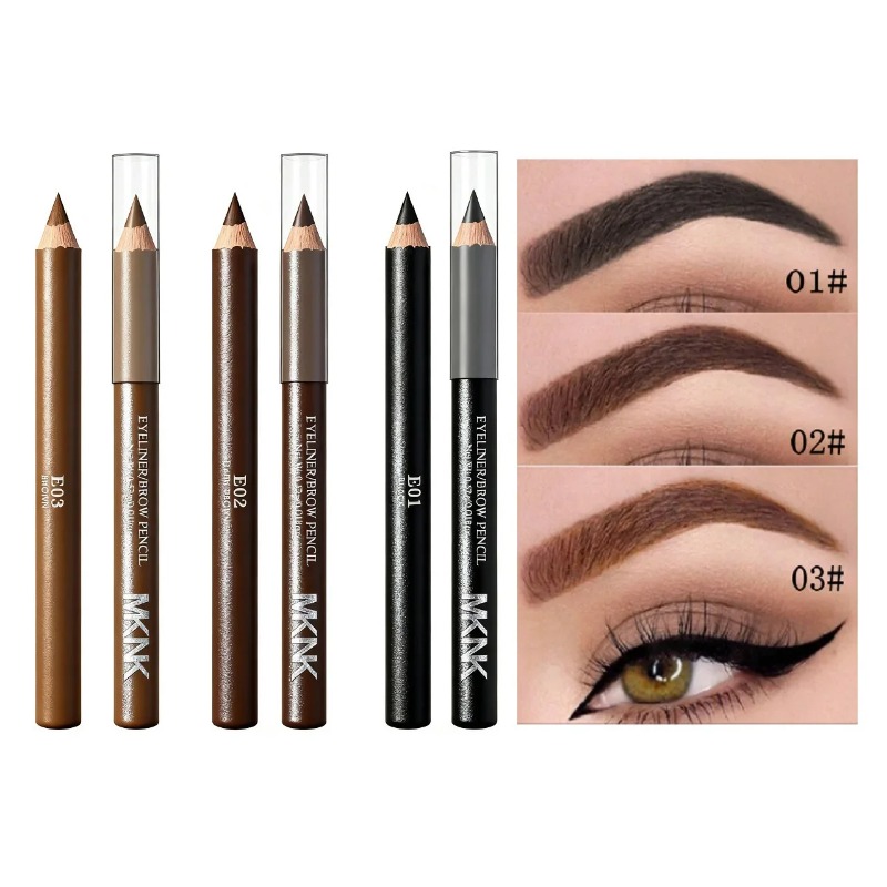3 Colors Wooden Eyebrow Eyelin - Eyebrow Pomade Pencil ulasan dan harga