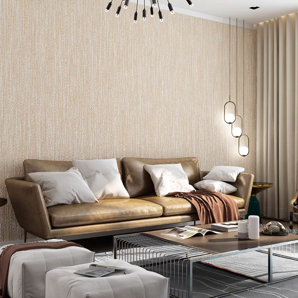 Japanese 3D Linen Striped Wall - Beauty Makeup Wallpaper ulasan dan harga