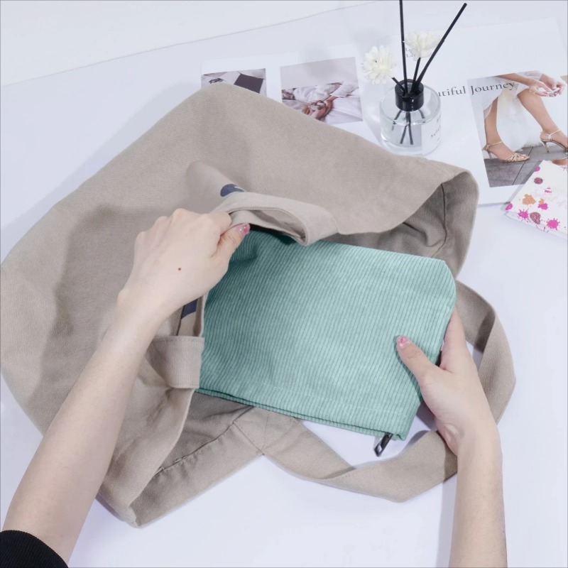 Corduroy Travel Cosmetic Bag P - Beauty Makeup Women ulasan dan harga