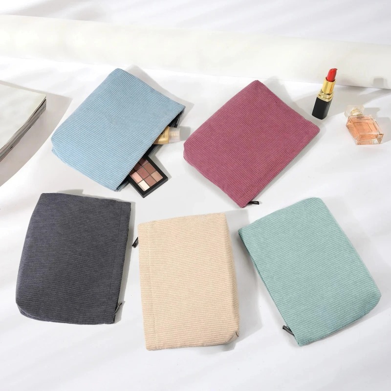 Corduroy Travel Cosmetic Bag P - Beauty Makeup Women ulasan dan harga