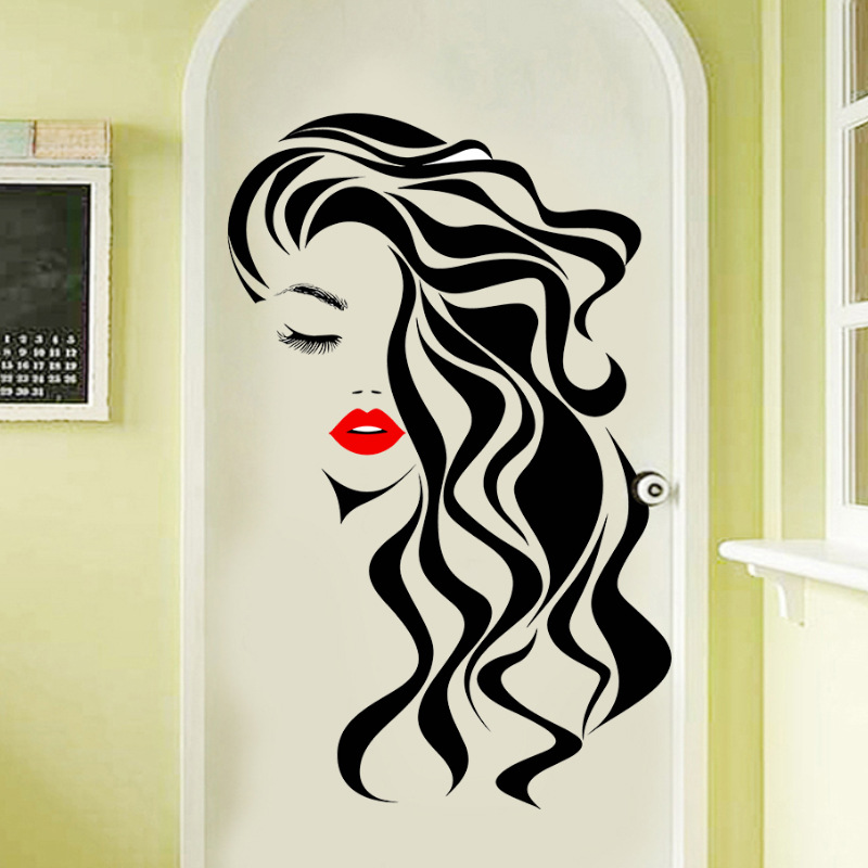 Fashion Female Face Wall Stick - Beauty Makeup Wallpaper ulasan dan harga