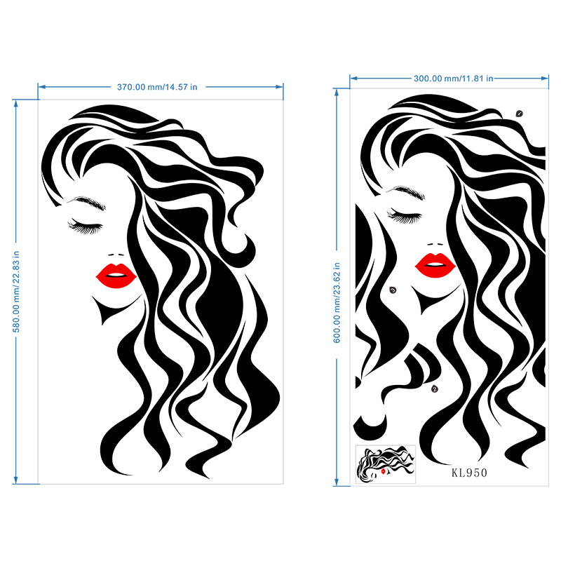 Fashion Female Face Wall Stick - Beauty Makeup Wallpaper ulasan dan harga